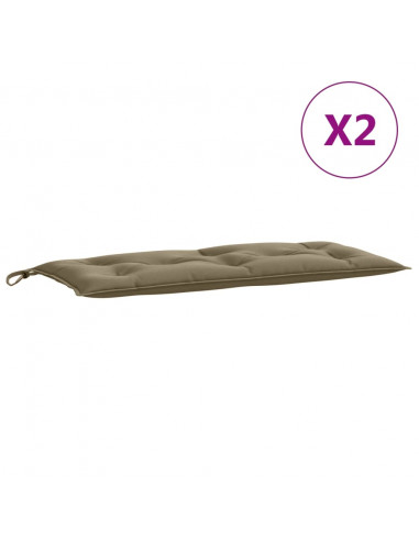 Cuscini Panca Giardino 2pz Tortora Mélange 100x50x7cm Tessuto