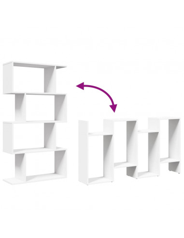 Libreria Divisorio 4 Ripiani Bianca 70x24x129 cm in Truciolato