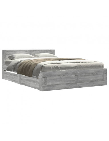 Giroletto Testiera Grigio Sonoma 120x190 cm Legno Multistrato