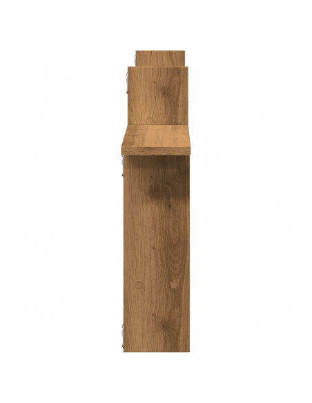 Mensole Parete 2pz Rovere Artigianale 50x12x50 cm in Truciolato