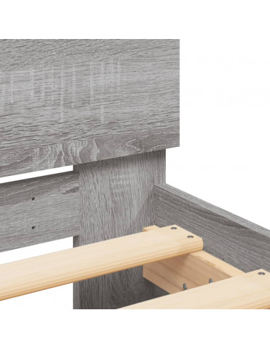 Giroletto con Testiera e LED Grigio Sonoma 200x200 cm