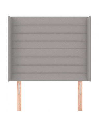 Testiera ad Orecchio Grigio Chiaro 83x16x118/128 cm in Tessuto