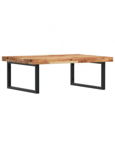 Ripiano a Parete per Lavabo in Acciaio e Massello di Acacia