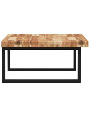 Ripiano a Parete per Lavabo in Acciaio e Massello di Acacia