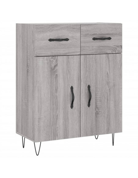 Credenza Grigio Sonoma 69,5x34x180 cm in Legno Multistrato