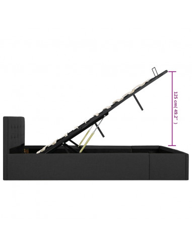 Giroletto con Contenitore Grigio Scuro in Tessuto 160x200 cm