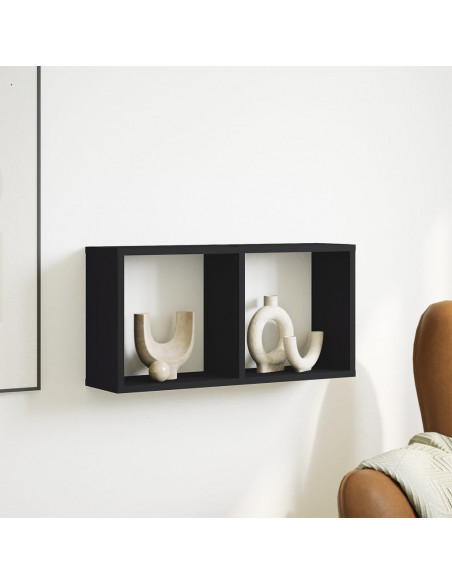 Mobile a Parete 60x16x30 cm Nero in Legno Multistrato