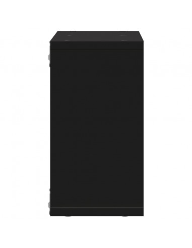 Mobile a Parete 60x16x30 cm Nero in Legno Multistrato