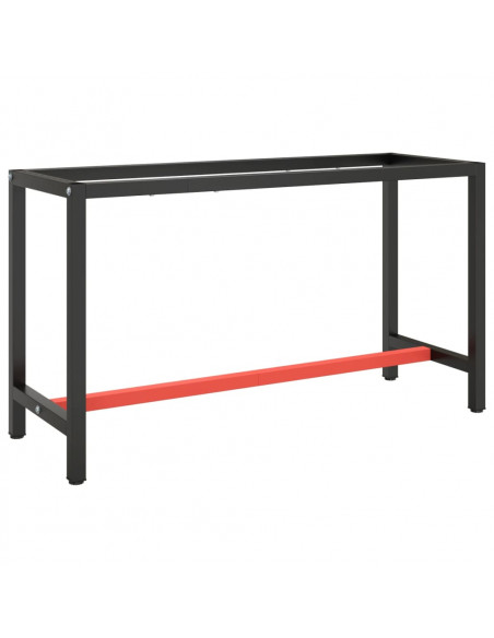 Telaio Banco da Lavoro Nero e Rosso Opaco 140x50x79 cm Metallo