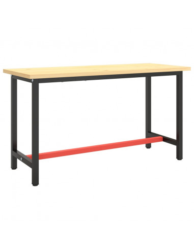 Telaio Banco da Lavoro Nero e Rosso Opaco 140x50x79 cm Metallo