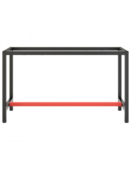 Telaio Banco da Lavoro Nero e Rosso Opaco 140x50x79 cm Metallo