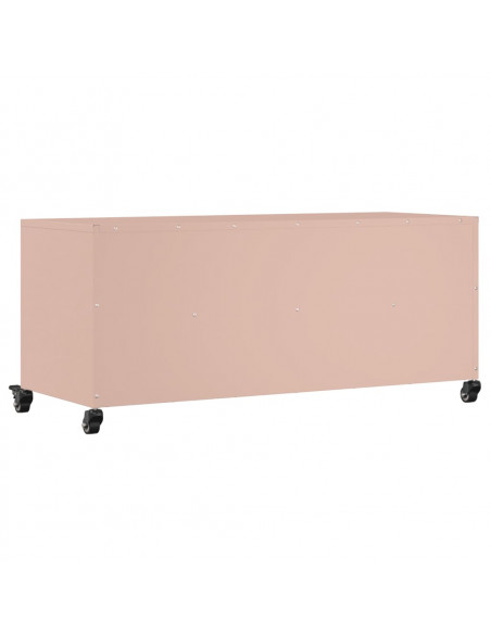 Mobile TV Rosa 100,5x39x43,5 cm in Acciaio Laminato a Freddo