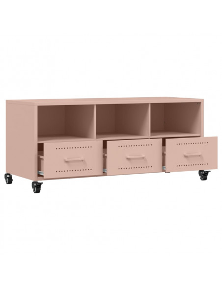Mobile TV Rosa 100,5x39x43,5 cm in Acciaio Laminato a Freddo