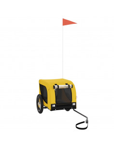 Rimorchio da Bici per Animali Giallo e Nero Oxford e Ferro 2