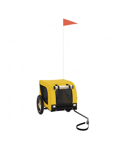 Rimorchio da Bici per Animali Giallo e Nero Oxford e Ferro