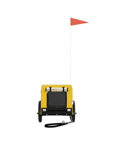 Rimorchio da Bici per Animali Giallo e Nero Oxford e Ferro