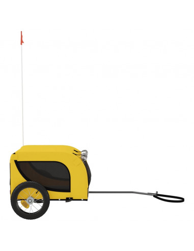 Rimorchio da Bici per Animali Giallo e Nero Oxford e Ferro