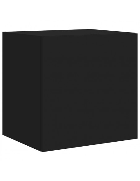 Mobili TV a Parete con Luci LED 2pz Neri 40,5x35x40 cm