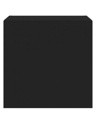 Mobili TV a Parete con Luci LED 2pz Neri 40,5x35x40 cm