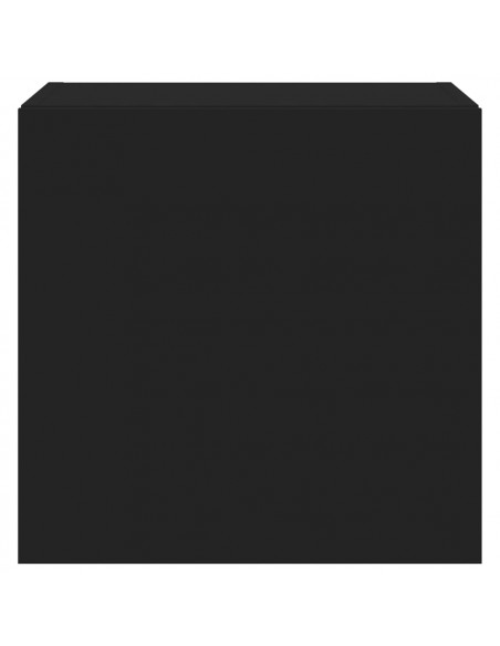 Mobili TV a Parete con Luci LED 2pz Neri 40,5x35x40 cm