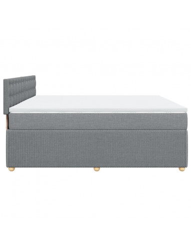 Giroletto a Molle con Materasso Grigio Chiaro180x200 cm Tessuto