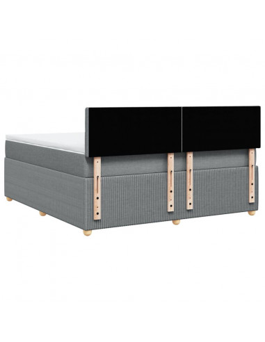 Giroletto a Molle con Materasso Grigio Chiaro180x200 cm Tessuto