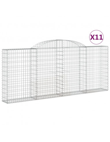 Cesti Gabbioni ad Arco 11 pz 300x30x120/140 cm Ferro Zincato
