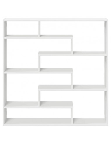 Mensola a Cubo da Parete 7 Scomparti in Truciolato Bianco