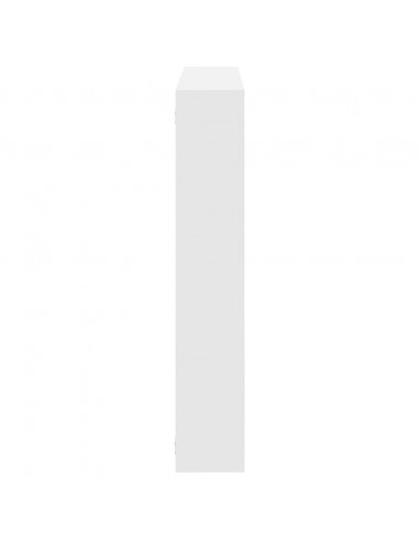 Mensola a Cubo da Parete 7 Scomparti in Truciolato Bianco