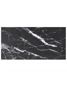 Piano Tavolo Nero 100x50 cm 6mm Vetro Temperato Design Marmo