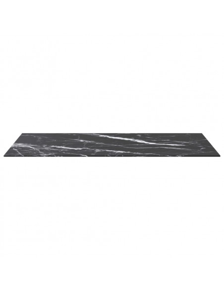 Piano Tavolo Nero 100x50 cm 6mm Vetro Temperato Design Marmo