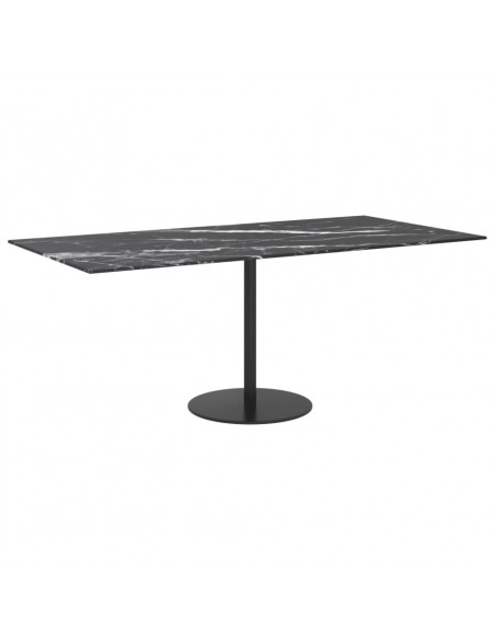 Piano Tavolo Nero 100x50 cm 6mm Vetro Temperato Design Marmo