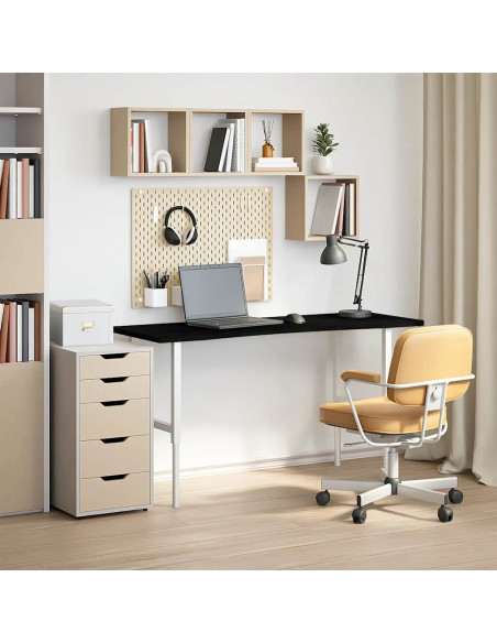 Piano Scrivania Marrone Scuro 140x50x2,5 cm in Rovere Massello