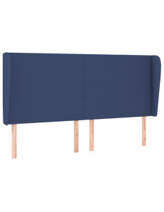 Testiera ad Orecchio Blu 183x23x118/128 cm in Tessuto 2