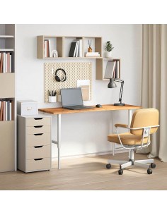 Piano Scrivania Marrone Chiaro 140x60x2,5 cm in Rovere Massello 2