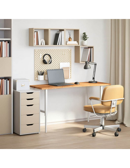 Piano Scrivania Marrone Chiaro 140x60x2,5 cm in Rovere Massello