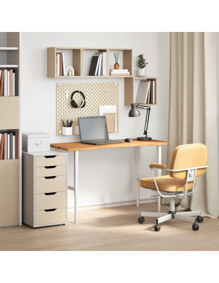 Piano Scrivania Marrone Chiaro 120x50x2,5 cm in Rovere Massello
