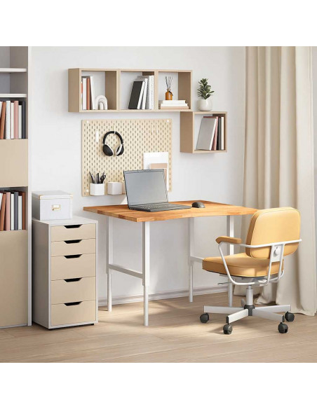 Piano Scrivania Marrone Chiaro 100x80x2,5 cm in Rovere Massello