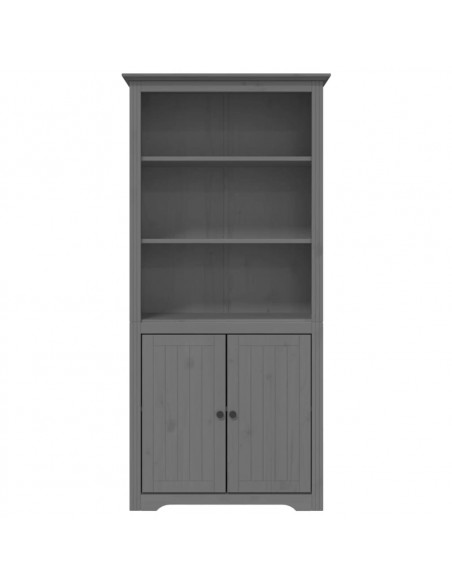 Libreria BODO 80x40x172 cm in Legno Massello di Pino Grigio