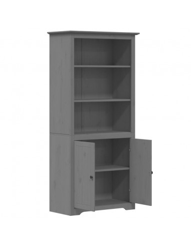 Libreria BODO 80x40x172 cm in Legno Massello di Pino Grigio