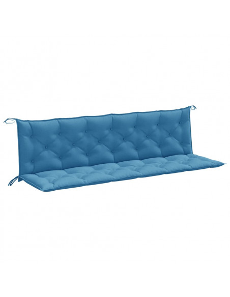 Cuscini Panca Giardino 2pz Blu Mélange 200x50x7 cm Tessuto