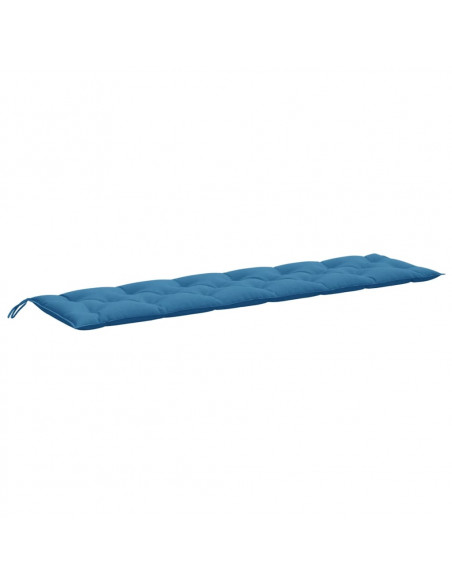 Cuscini Panca Giardino 2pz Blu Mélange 200x50x7 cm Tessuto
