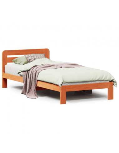 Letto senza Materasso Marrone Cera 75x190 cm in Legno di Pino