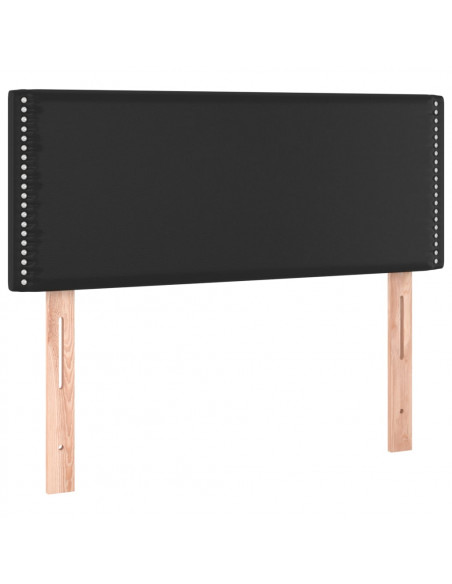 Testiera Nero a LED 90x5x78/88 cm in Similpelle