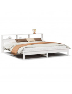 Letto senza Materasso Bianco 180x200 cm Legno Massello di Pino 2