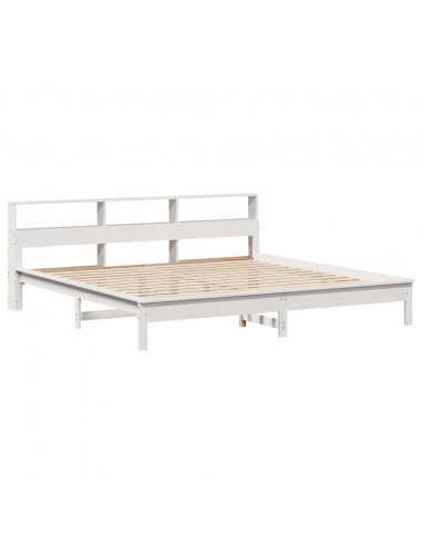 Letto senza Materasso Bianco 180x200 cm Legno Massello di Pino