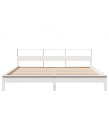 Letto senza Materasso Bianco 180x200 cm Legno Massello di Pino