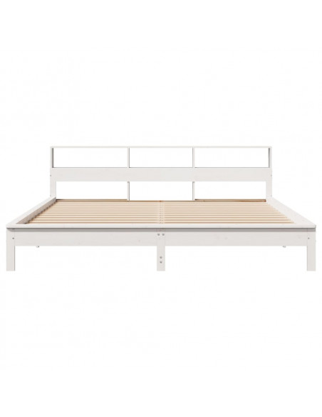 Letto senza Materasso Bianco 180x200 cm Legno Massello di Pino