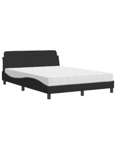 Letto con Materasso Nero 120x200 cm in Velluto 2
