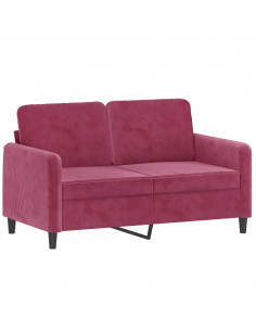 Divano a 2 Posti Rosso Vino 120 cm in Velluto 2